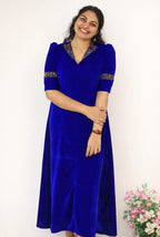 Velvet handworked top - Mizhiboutique
