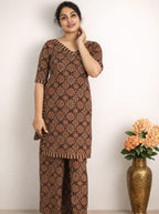 Ajrakh Co-Ord Set - Mizhiboutique