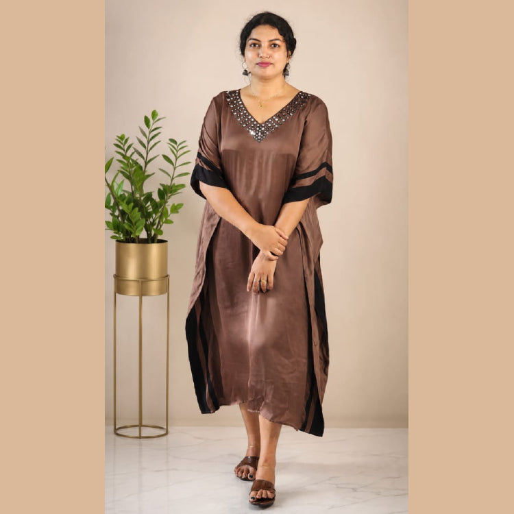 Mirror Work Modal Kaftan – Mocha Royale