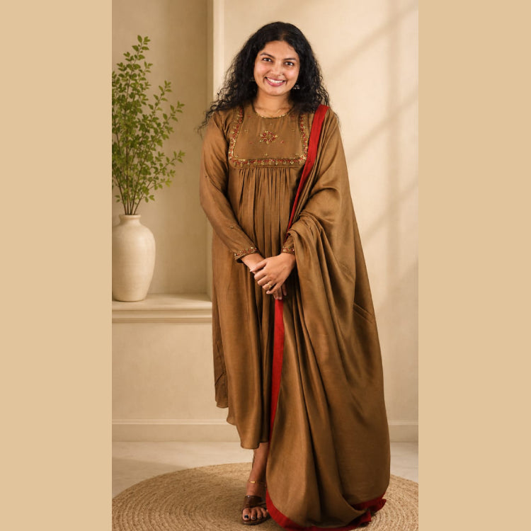 Badri silk designer salwar top and duppatta