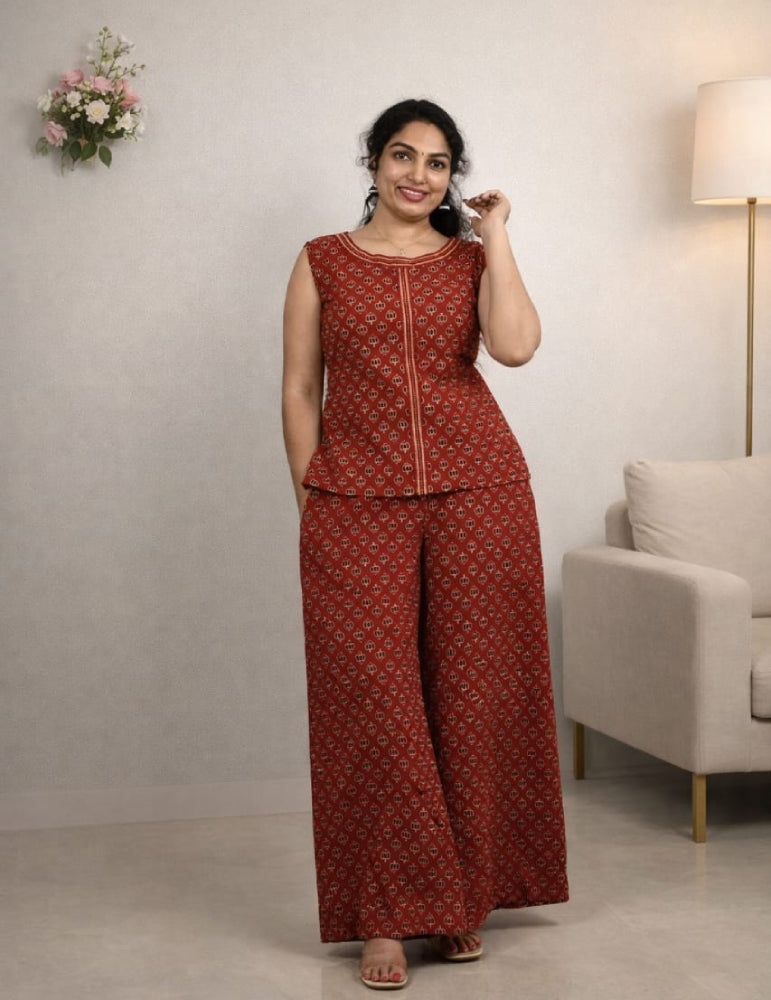 Ajrakh Cotton Co-ord Set - Mizhiboutique