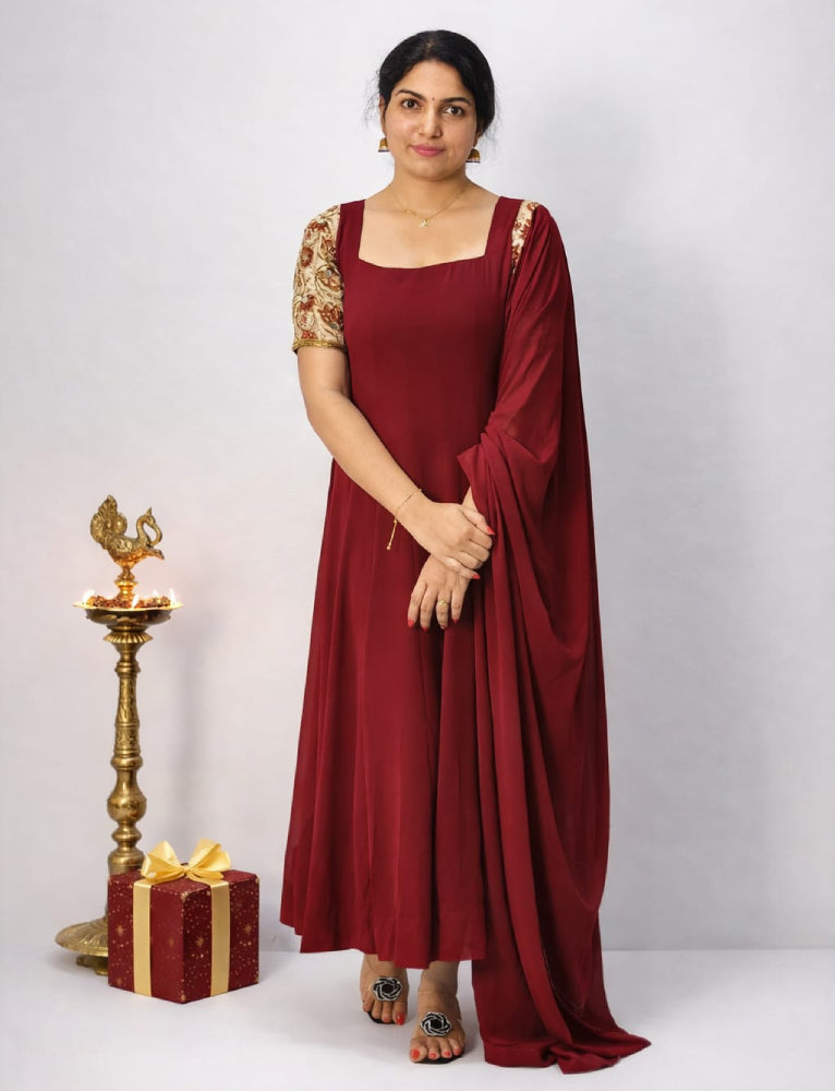 Anarkali top and dupatta - Mizhiboutique