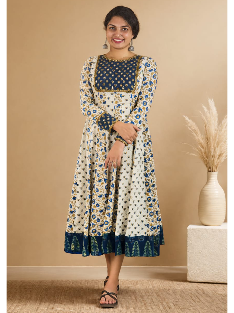 Ajrakh Paneled Anarkali