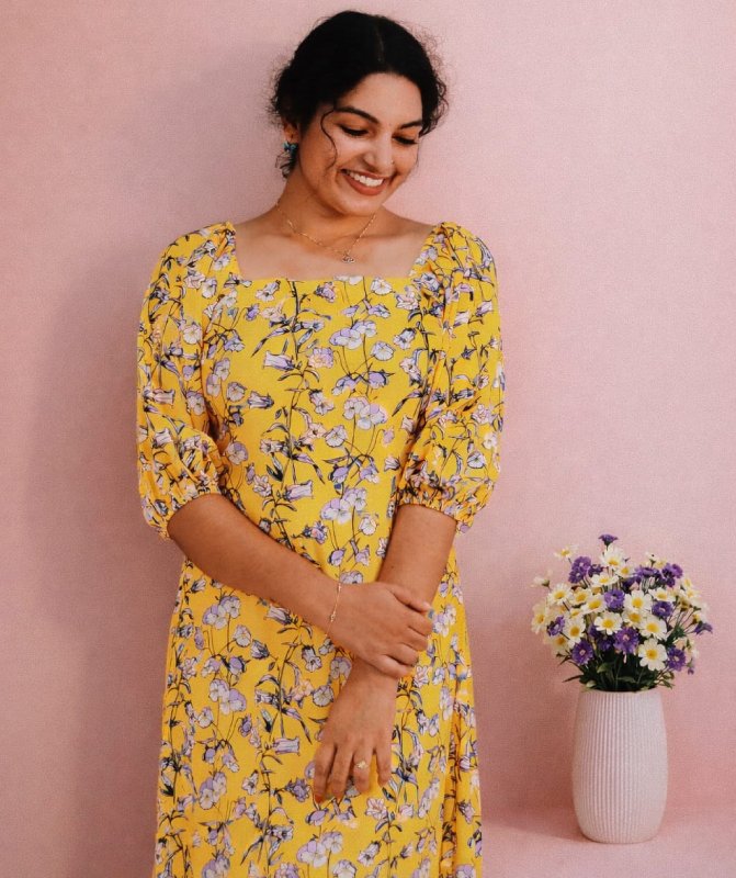 Floral printed Rayon frock