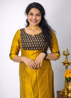 Ajrakh patched cord set