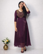 Velvet organza handworked top - Mizhiboutique
