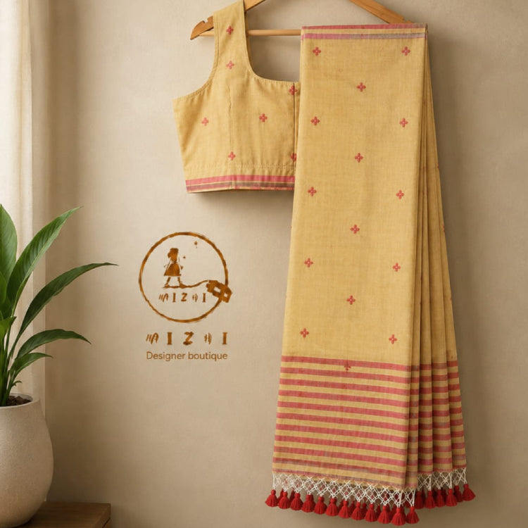 Cotton Jamdani Saree - Mizhiboutique