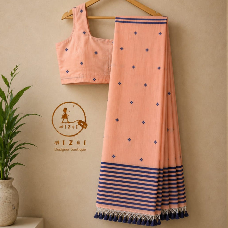 Cotton Jamdani Saree - Mizhiboutique