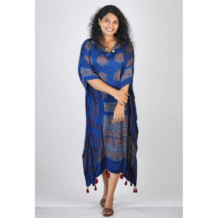 Royal Blue Pure Modal Silk Kaftan