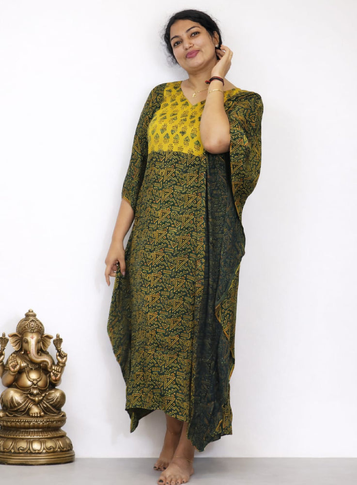 Modal silk kaftan dress - Mizhiboutique