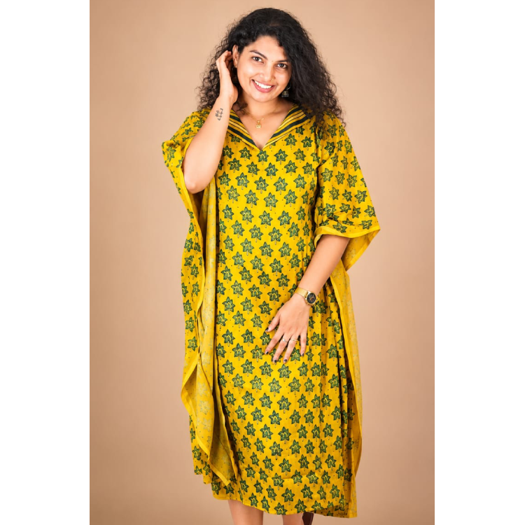Pure Modal Silk Kaftan Golden Yellow
