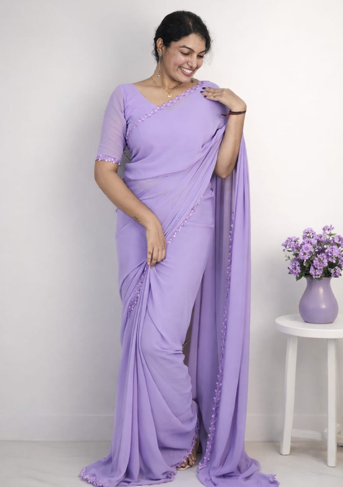 Ready to wear saree with lace detailing