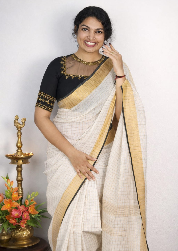 Linen tissue sarees