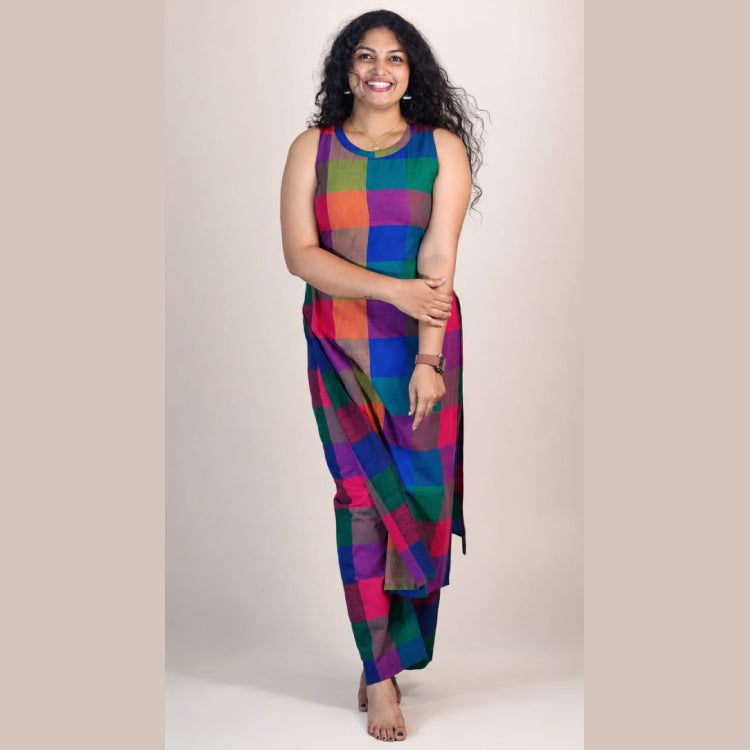 Madras check cord set