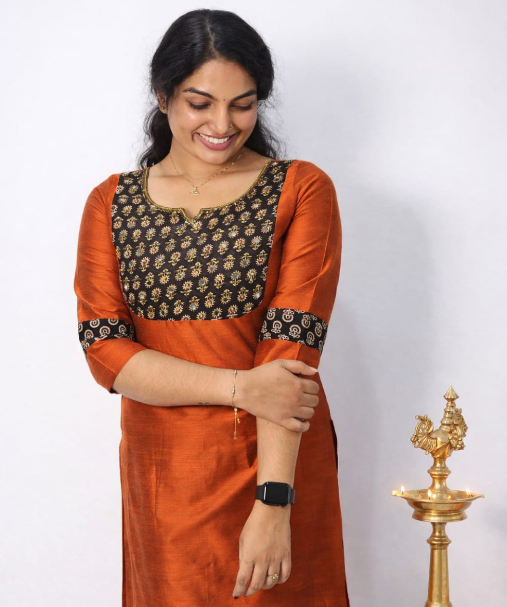 Ajrakh patched cord set