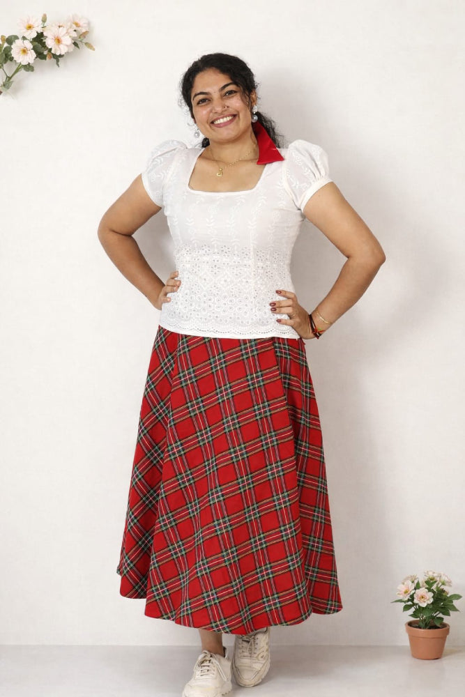 Tartan check skirt and top - Mizhiboutique