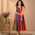 Multi color anarkali