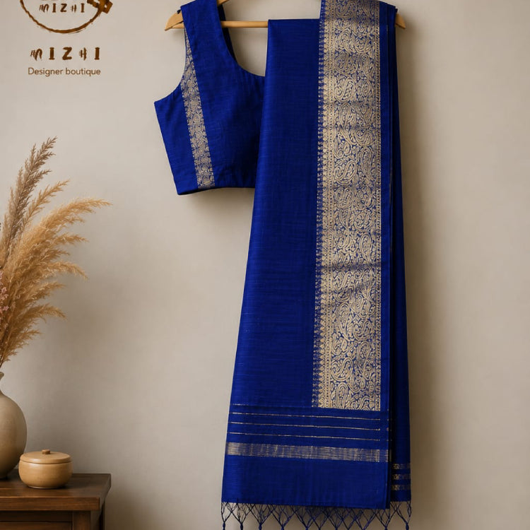 Royal Blue Mudka Silk Saree