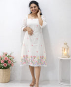 Mul Chanderi A-Line Frock - Mizhiboutique