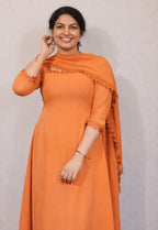 Aline lace dress with duppatta - Mizhiboutique