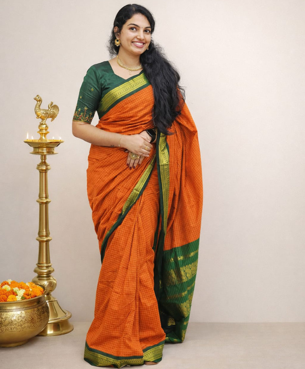 Kalyani cotton check sarees