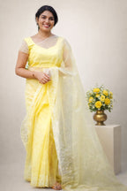 Organza Saree with Blouse Piece - Mizhiboutique