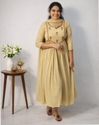 Hand worked pleated kurtis - Mizhiboutique