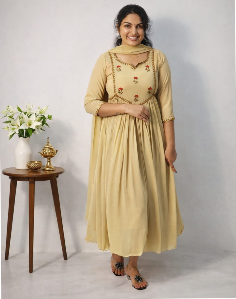 Hand worked pleated kurtis - Mizhiboutique