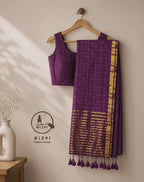 Checked Mul cotton saree