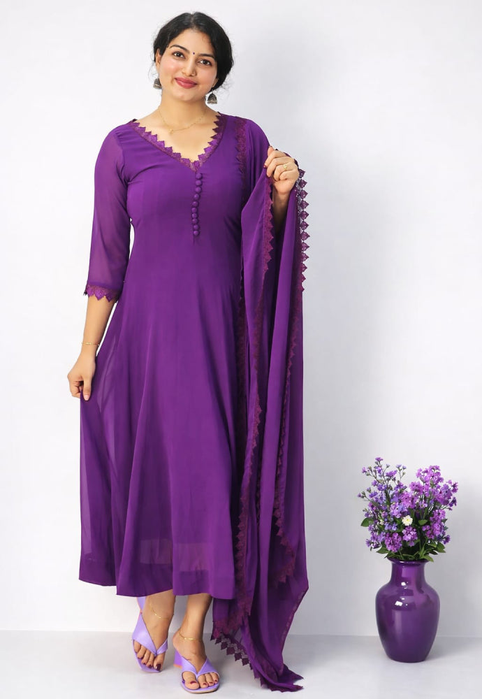 Panelled Anarkali in georgette
