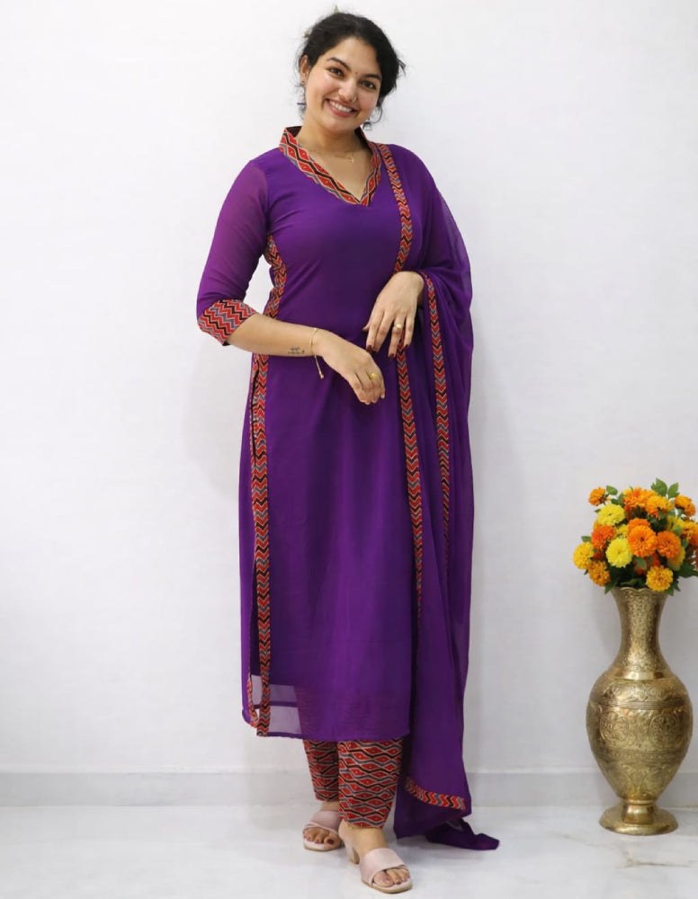 3-Piece Salwar Set with Dupatta - Mizhiboutique