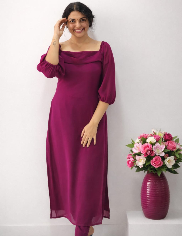 Georgette Western-Style Co-Ord Set - Mizhiboutique