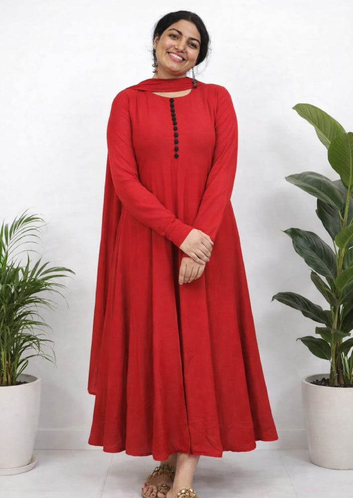 Panelled Anarkali in georgette fabric - Mizhiboutique