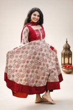 Umbrella-Flared Ajrakh Kurti - Mizhiboutique