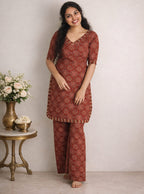 Ajrakh Co-Ord Set - Mizhiboutique