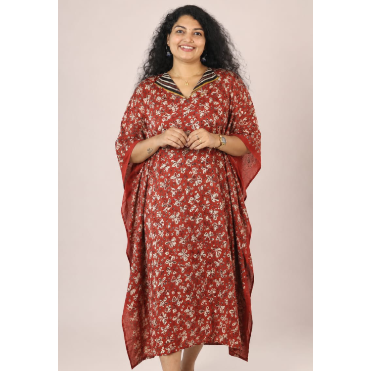 Terracotta brown Pure Modal Silk Kaftan