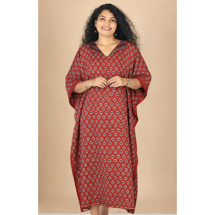 Rustic Brown Pure Modal Silk Kaftan
