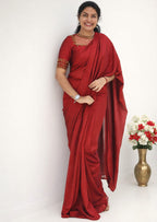 Ready-to-Wear Silk Saree with Handworked Blouse Piece - Mizhiboutique