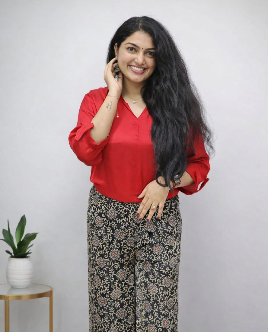 Modal silk shirt and pant set - Mizhiboutique