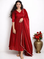 Velvet Organza Alia-Cut Kurti with Dupatta - Mizhiboutique