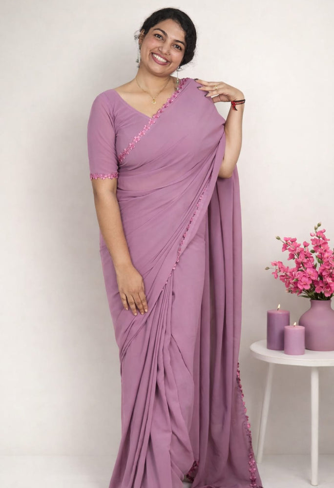 Ready to wear saree with lace detailing