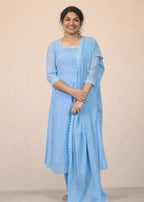 Aline lace dress with duppatta - Mizhiboutique