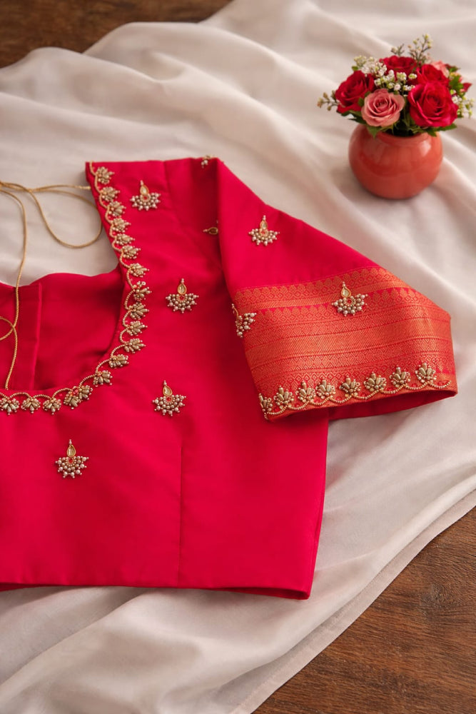 Ruby Red Bridal Blouse - Mizhiboutique