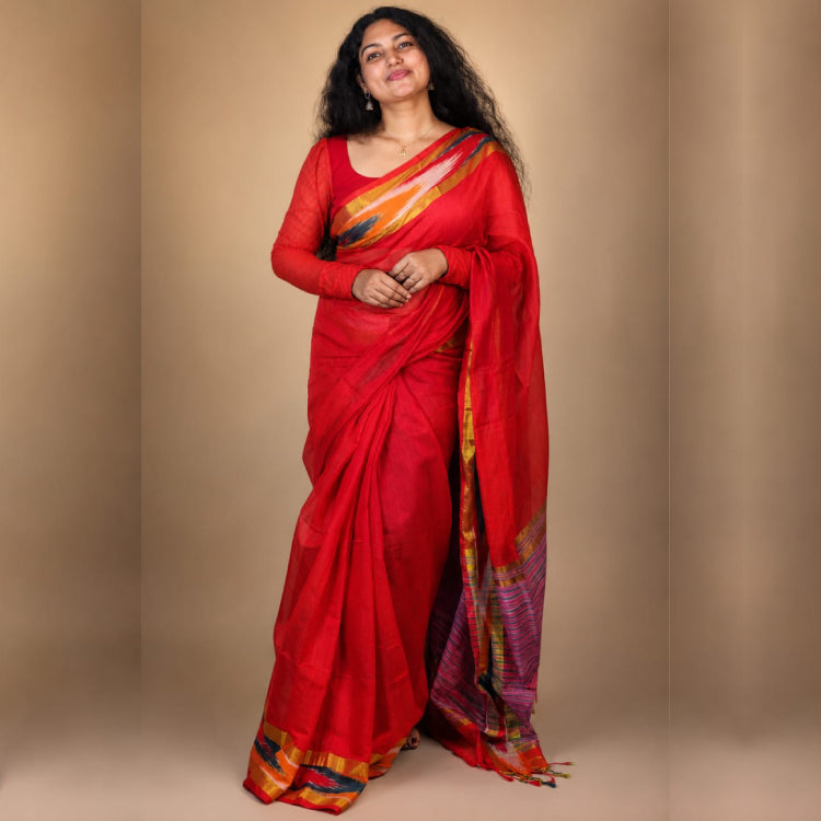 Red Matka Silk Saree