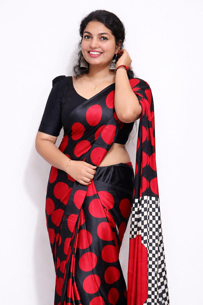 Semi sattin silk saree