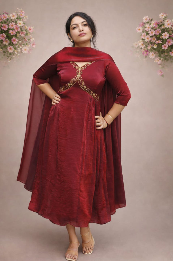 Velvet Organza  two piece set - Mizhiboutique