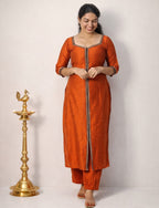 Slub silk cord set - Mizhiboutique