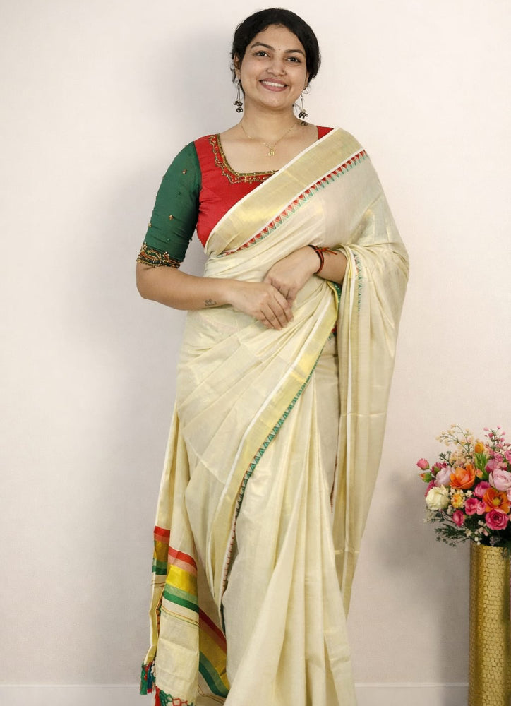 Tissue silk saree - Mizhiboutique