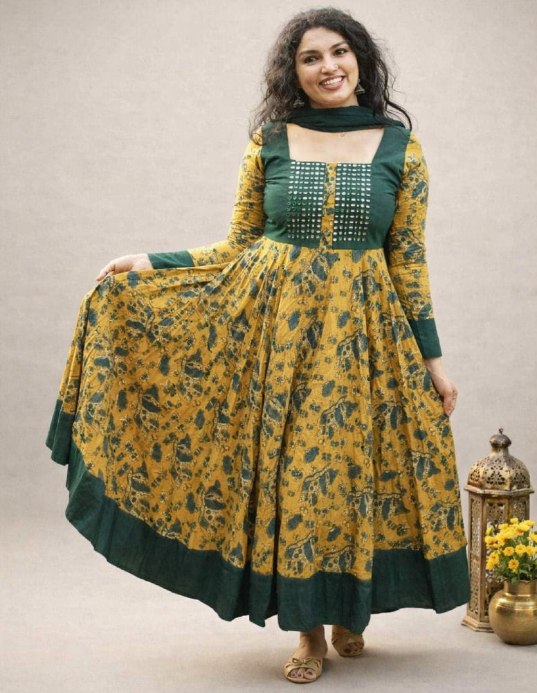 Umbrella-Flared Ajrakh Kurti - Mizhiboutique