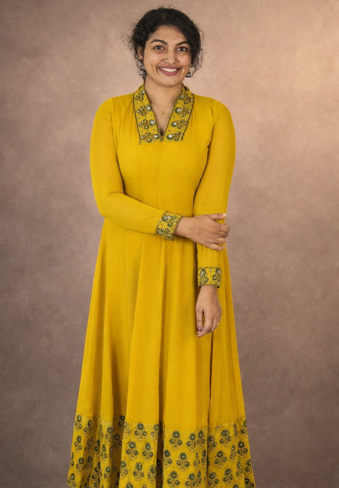 Georget panneled anarkali - Mizhiboutique
